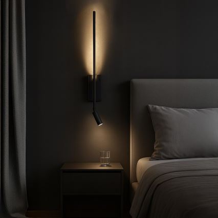 LED zidna svjetiljka TORCH LED/6W/230V + LED/3W crna