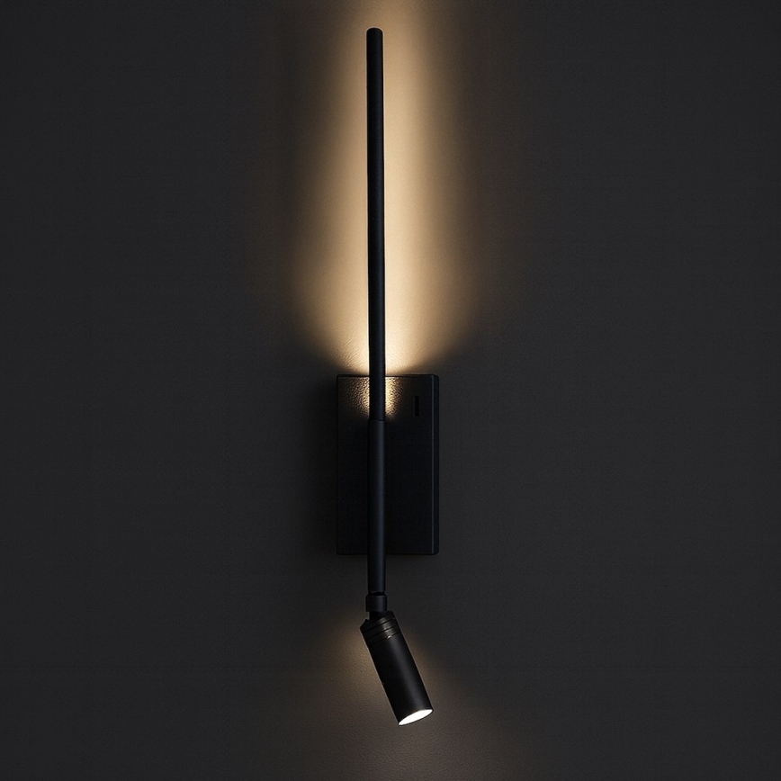 LED zidna svjetiljka TORCH LED/6W/230V + LED/3W crna