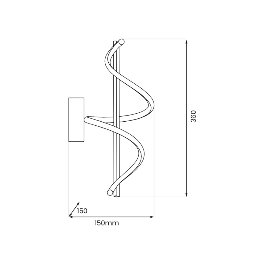 LED Zidna svjetiljka TWIST LED/12W/230V crna