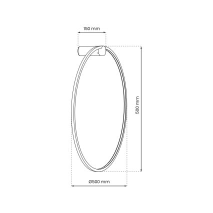 LED Zidna svjetiljka za kupaonicu SATURNO LED/25W/230V IP44 zlatna