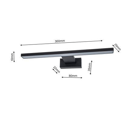 LED Zidna svjetiljka za kupaonicu SHINE 1xLED/7W/230V IP44