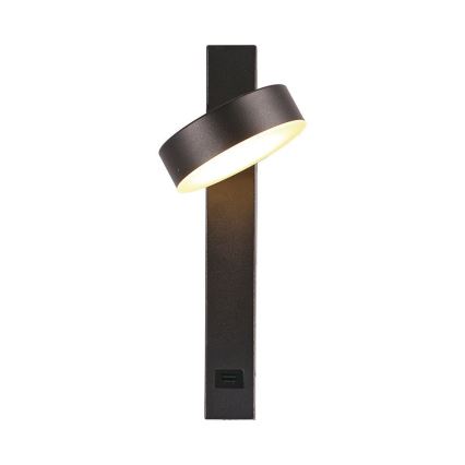 LED zidna reflektorska svjetiljka s USB priključkom LED/8W/230V 3000K