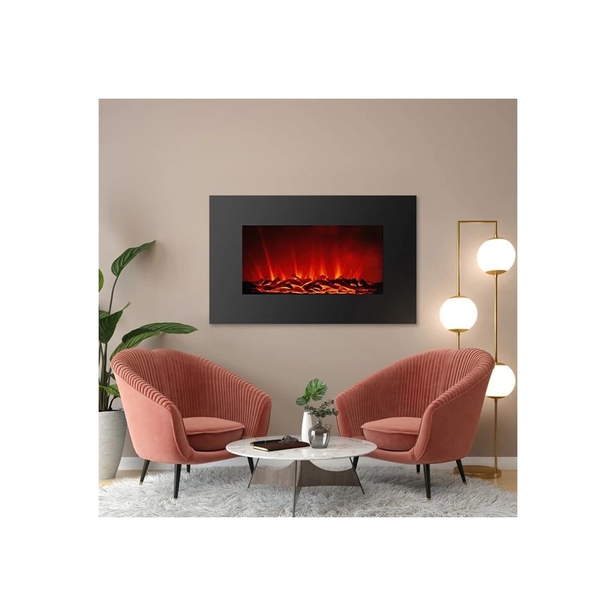LED Zidni električni kamin s grijanjem LED/2000W/230V 56x88 cm