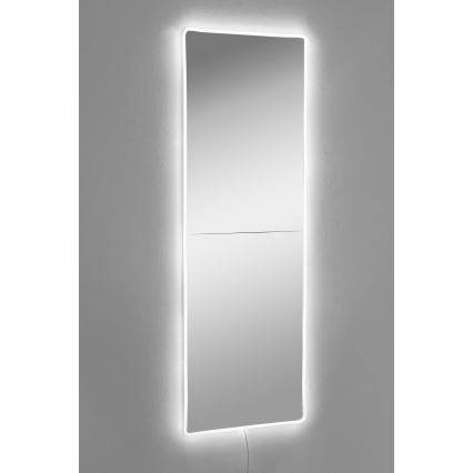 LED Zidno ogledalo s osvjetljenjem RECTANGULAR 120x40 cm bijela