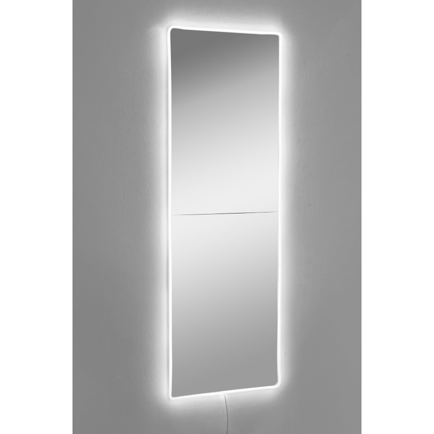 LED Zidno ogledalo s osvjetljenjem RECTANGULAR 120x40 cm bijela