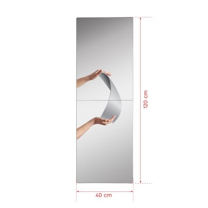 LED Zidno ogledalo s osvjetljenjem RECTANGULAR 120x40 cm bijela