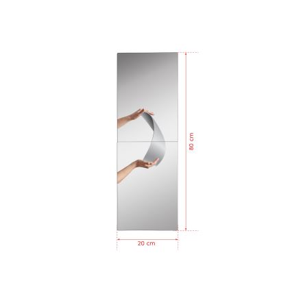 LED Zidno ogledalo s osvjetljenjem RECTANGULAR 80x20 cm bijela