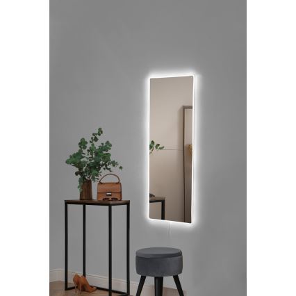 LED Zidno ogledalo s pozadinskim osvjetljenjem RECTANGULAR 80x20 cm bijela