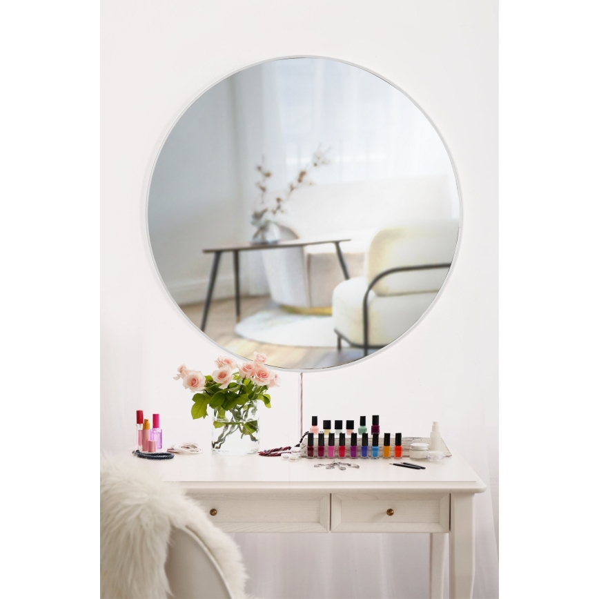 LED Zidno ogledalo s pozadinskim osvjetljenjem ROUND pr. 60 cm bijela