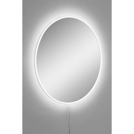 LED Zidno ogledalo s pozadinskim osvjetljenjem ROUND pr. 60 cm bijela