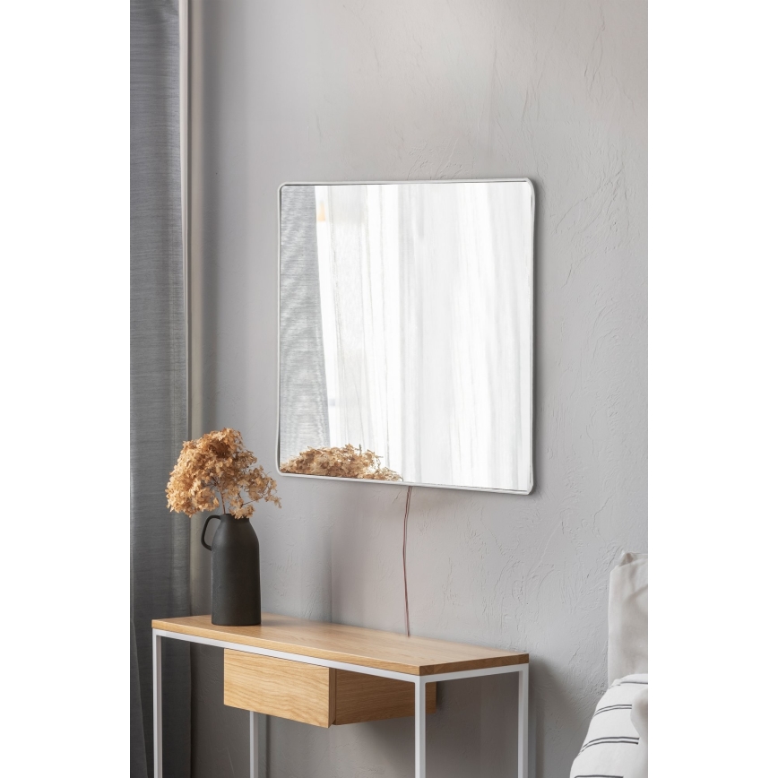LED Zidno ogledalo sa osvjetljenjem SQUARE 50x50 cm bijela