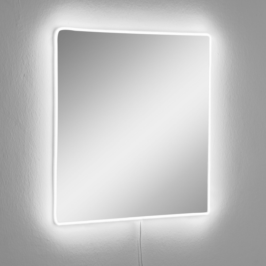 LED Zidno ogledalo sa osvjetljenjem SQUARE 50x50 cm bijela