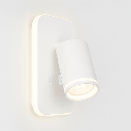 LED zidno reflektorsko svjetilo PIPE 1xGU10/10W/230V + LED/6W bijelo