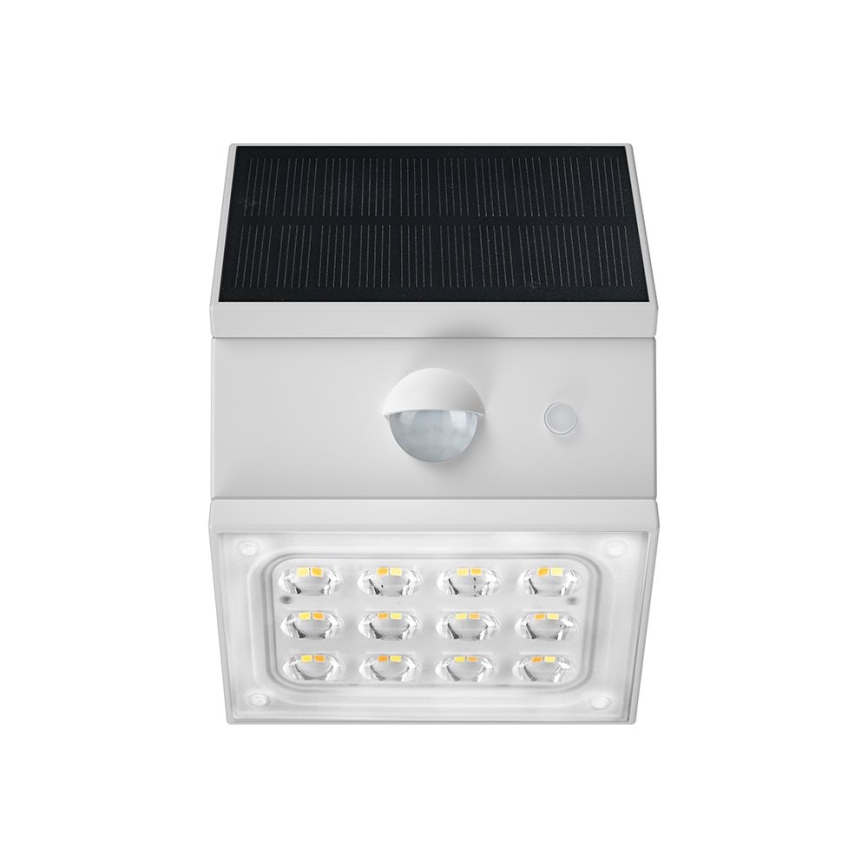 LED zidna solarna svjetiljka sa senzorom LED/2,5W/3,7V 3000/4000/6000K IP65 1200 mAh bijela