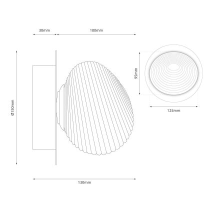 LED zidno svjetlo BOLLA LED/3W/230V zlatno/zadimljeno bež