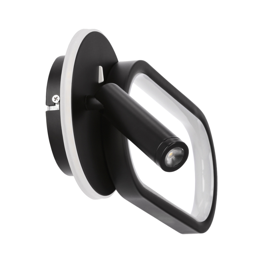 LED Zidna svjetiljka MONET LED/13W/230V + LED/2W 3000/4000/6000K crna