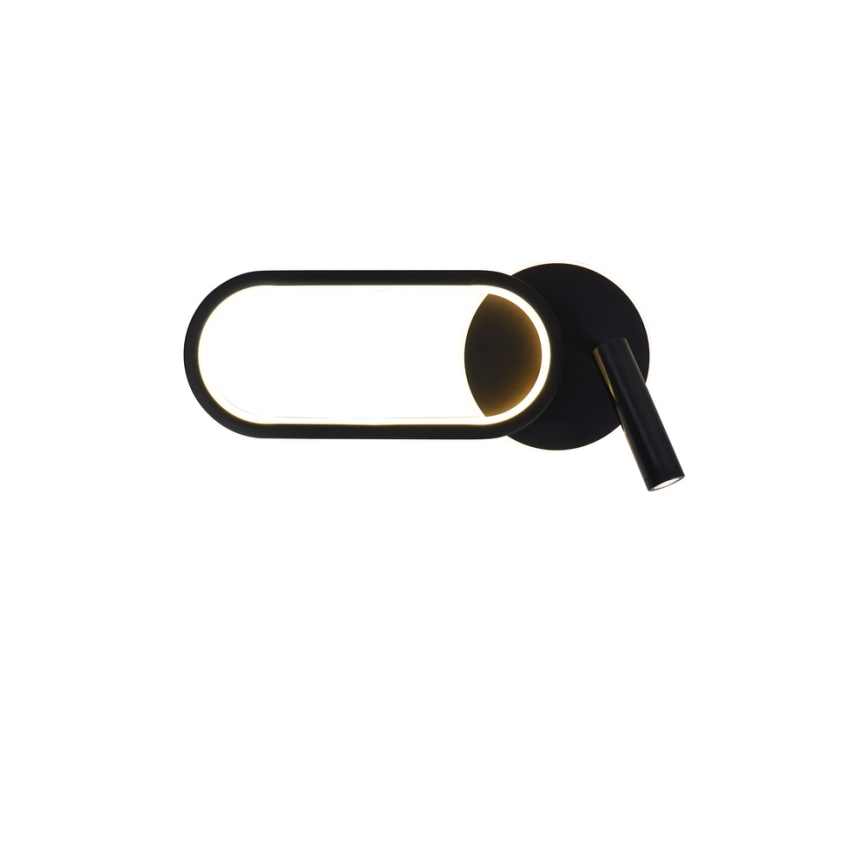 LED Zidna svjetiljka MONET LED/13W/230V + LED/2W 3000/4000/6000K crna