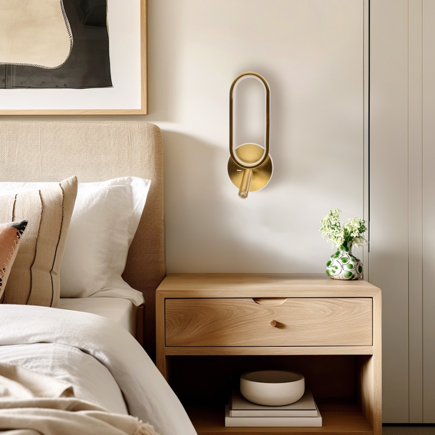 LED Zidna svjetiljka MONET LED/13W/230V + LED/2W 3000/4000/6000K zlatna