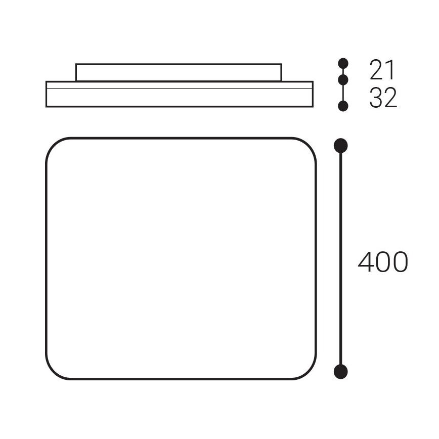 LED2 - LED Stropna kupaonska svjetiljka SQUARE LED/38W/230V 3000K/3500K/4000K IP54 bijela