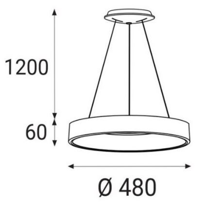 LED2 - LED Luster na sajli BELLA LED/40W/230V 3000/4000K bijela