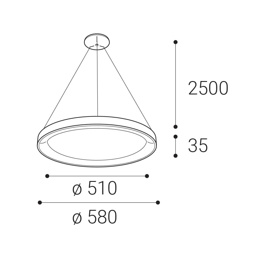 LED2 - LED Luster na sajli BELLA LED/48W/230V 3000K/4000K bijela