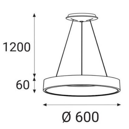 LED2 - LED Luster na sajli BELLA LED/50W/230V 3000/4000K bijela