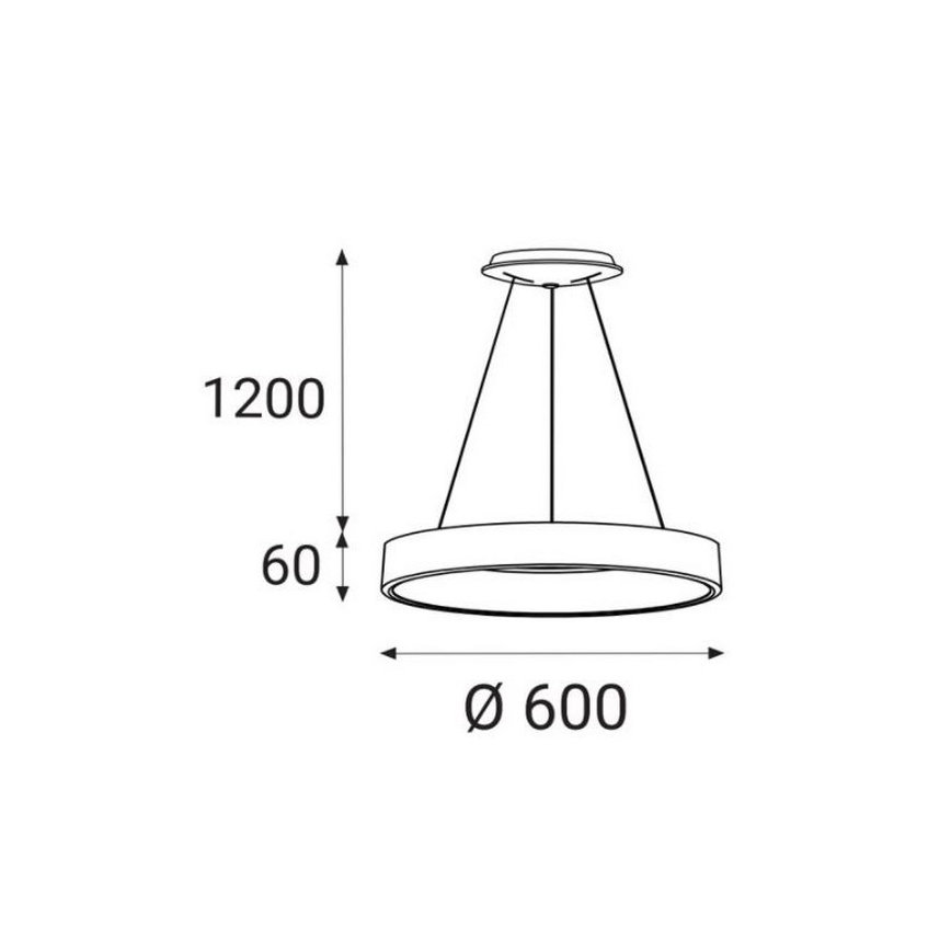 LED2 - LED Luster na sajli BELLA LED/50W/230V 3000/4000K bijela