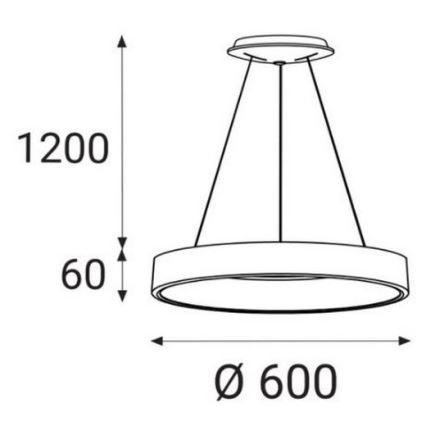 LED2 - LED Luster na sajli BELLA LED/50W/230V 3000/4000K crna