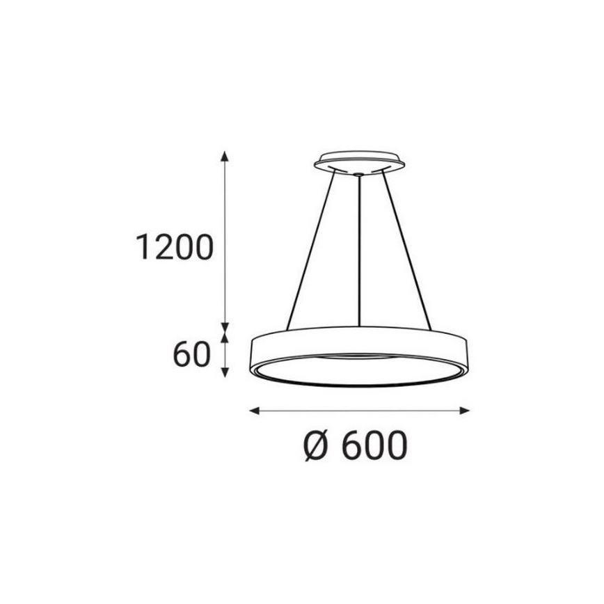 LED2 - LED Luster na sajli BELLA LED/50W/230V 3000/4000K crna