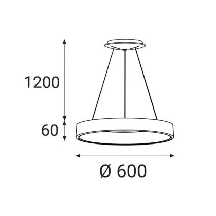 LED2 - LED Luster na sajli BELLA LED/50W/230V 3000K pr. 60 cm bijela