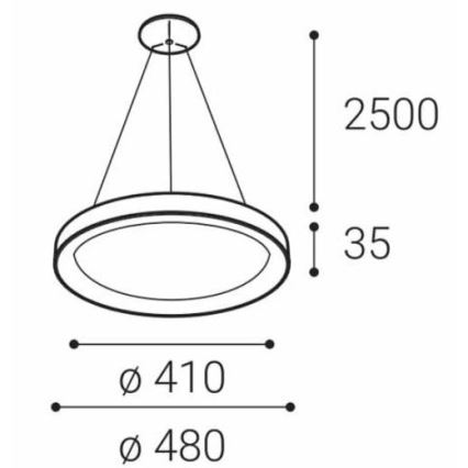 LED2 - LED Luster na sajli BELLA SLIM LED/38W/230V 3000/4000K crna