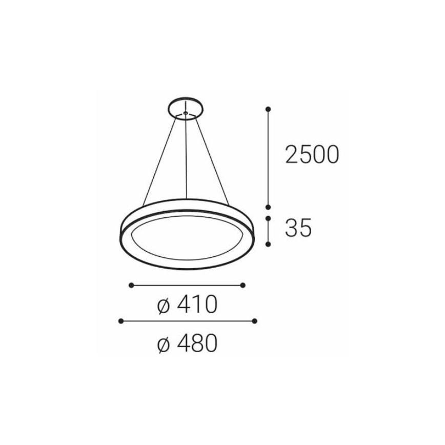 LED2 - LED Luster na sajli BELLA SLIM LED/38W/230V 3000/4000K crna
