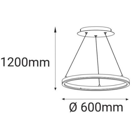 LED2 - LED luster na sajli CIRCLE LED/42W/230V