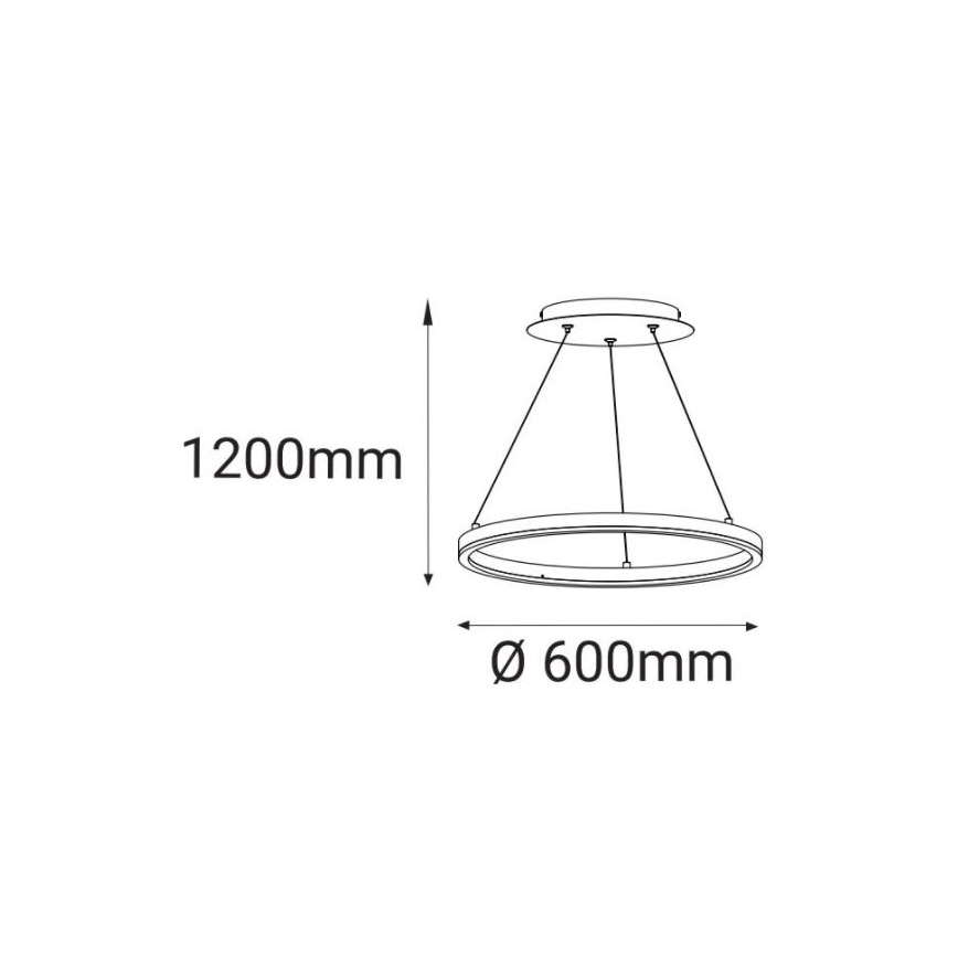 LED2 - LED luster na sajli CIRCLE LED/42W/230V