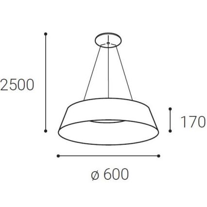 LED2 - LED Luster na sajli KATY LED/60W/230V 3000/4000K bijela