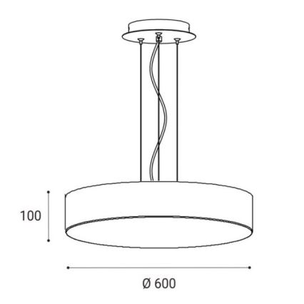 LED2 - LED Luster na sajli MONO LED/60W/230V 3000/4000K crna