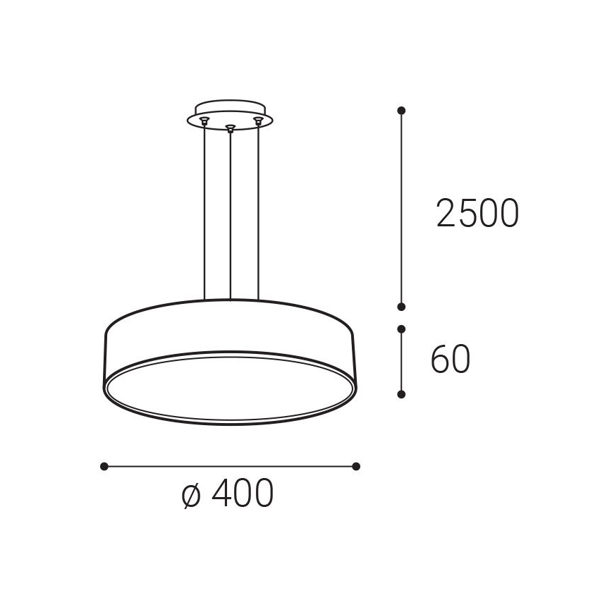 LED2 - LED luster na sajli MONO SLIM LED/30W/230V 2700/3000K/4000K Ø 40 cm crna