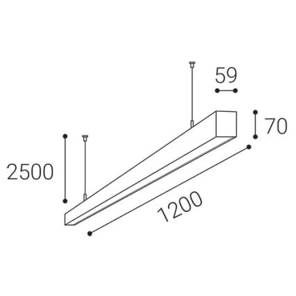 LED2 - LED Luster na sajli NOLI LED/40W/230V 3000K/3500K/4000K bijela