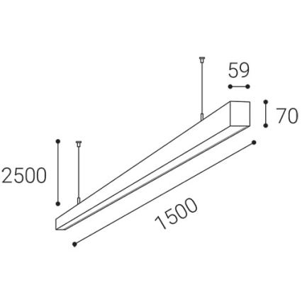 LED2 - LED Luster na sajli NOLI LED/60W/230V 3000K/3500K/4000K bijela