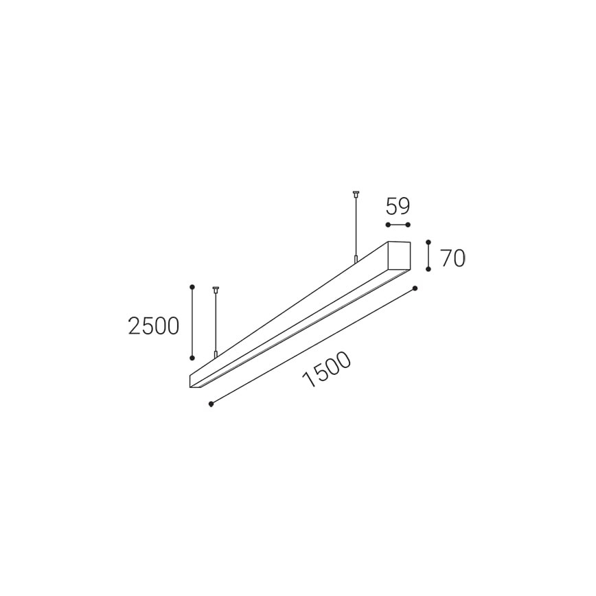 LED2 - LED Luster na sajli NOLI LED/60W/230V 3000K/3500K/4000K crna