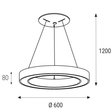 LED2 - LED Luster na sajli SATURN LED/50W/230V 3000/4000K bijela