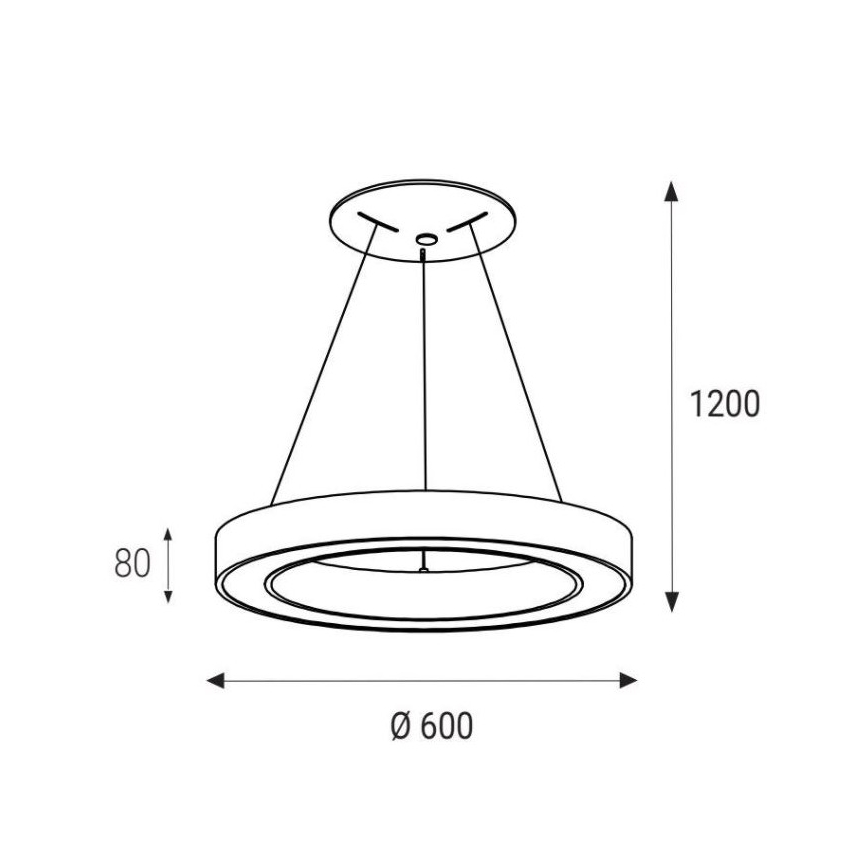 LED2 - LED Luster na sajli SATURN LED/50W/230V 3000/4000K bijela