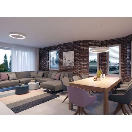 LED2 - LED Luster na sajli SATURN LED/80W/230V 3000K pr. 80 cm bijela