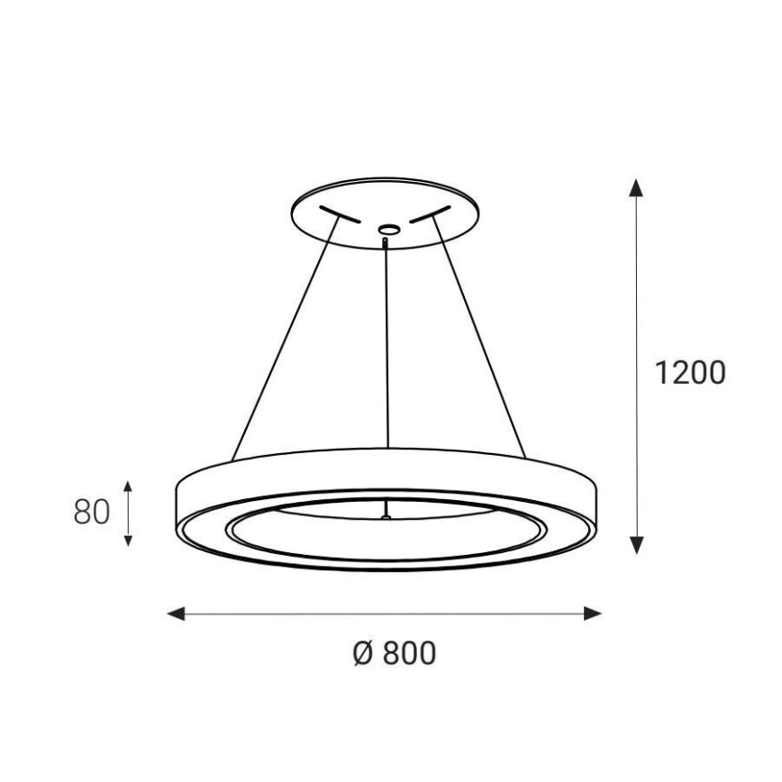 LED2 - LED Luster na sajli SATURN LED/80W/230V 4000K pr. 80 cm bijela