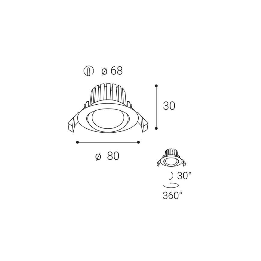 LED2 - LED Prigušiva ugradbena svjetiljka za kupaonicu MAX LED/8W/230V 3000K IP65