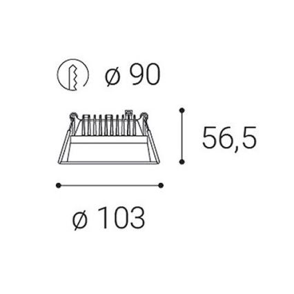 LED2 - LED Prigušiva ugradbena svjetiljka za kupaonicu ZETA LED/10W/230V 3000K IP44