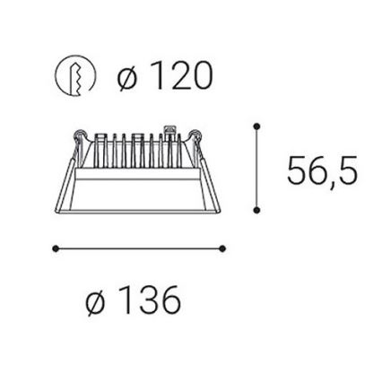 LED2 - LED Prigušiva ugradbena svjetiljka za kupaonicu ZETA LED/15W/230V 4000K IP44