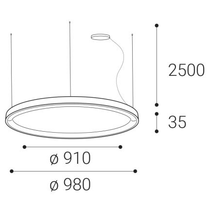 LED2 - LED Prigušivi luster na sajli BELLA LED/80W/230V 3000K/4000K bijela