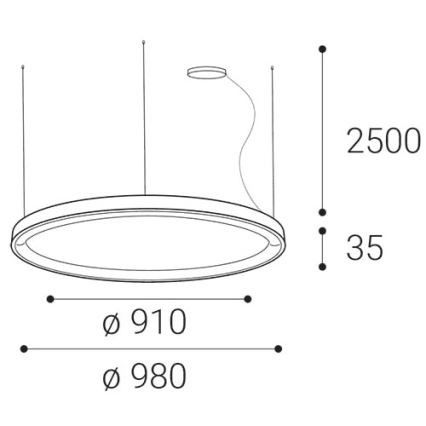 LED2 - LED Prigušivi luster na sajli BELLA LED/80W/230V 3000K/4000K smeđa