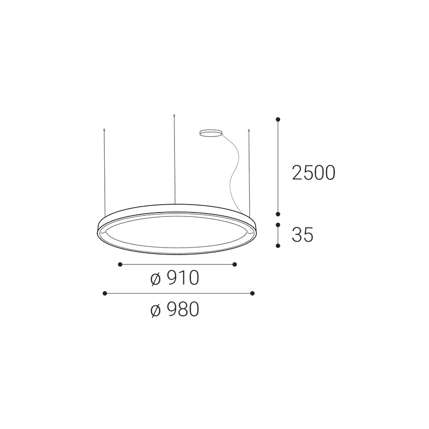 LED2 - LED Prigušivi luster na sajli BELLA LED/80W/230V 3000K/4000K smeđa